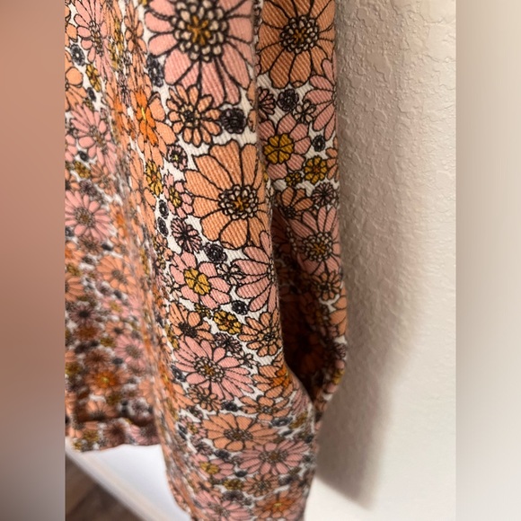 Storia Orange, & Coral Floral Denim Romper SZ S - Picture 3 of 11